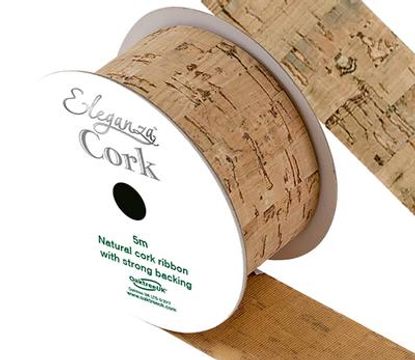 Eleganza Cut Edge Cork Ribbon 38mm x 5m Pattern No.257 - Ribbons